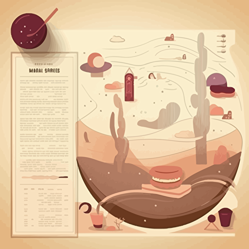dessert menu with vector diagram of desert
