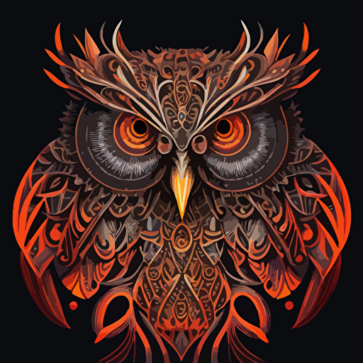 alex grey concept vector stencil of an owl