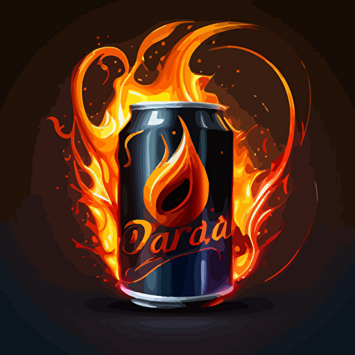 Vector logo, soda can with a flame