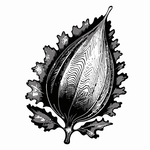 a black and white line vector of an acorn