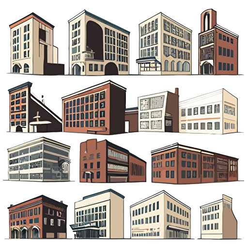 free line vector of the buildings