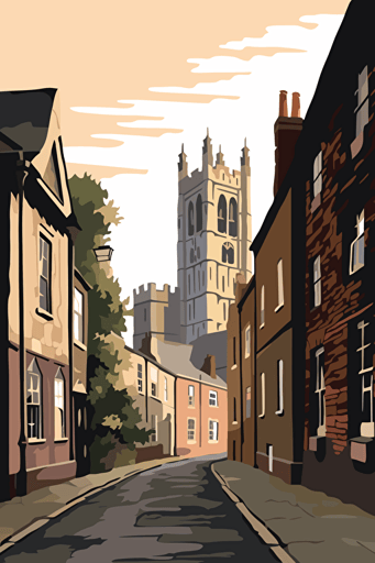 ely cathedral street, vector art
