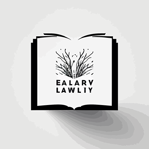 creativity comes alive from a book, simple logo, minimal, vector