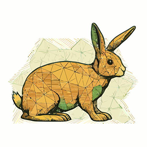 simple vector logo of a quilted bunny creature