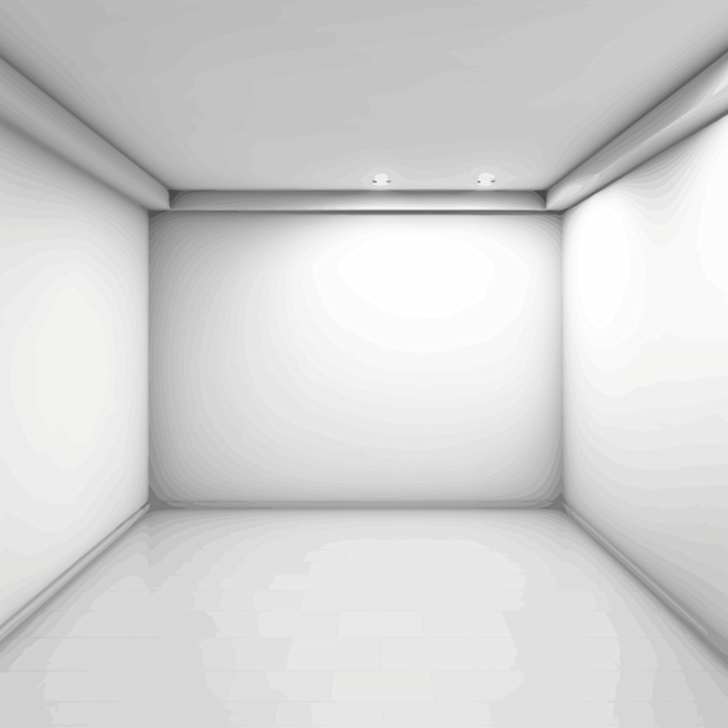 Corner, wall, floor and ceiling of room.White empty background with corner floor and ceiling. Blank space with shadow for exhibition. Vector