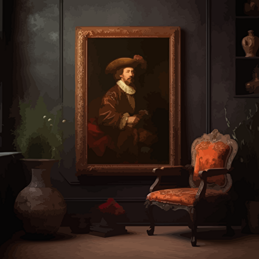 classical painting of a vector w8, rembrandt, divinci, baroque, masterpiece painting, high end art, colors, masterpiece painting
