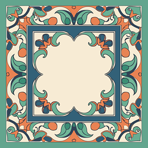 2d illustrated square border, simple, vectorized