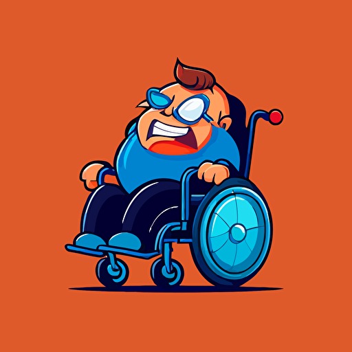 a mascot logo of a wheelchair user‘ simple, vector, minimalistic, no shading