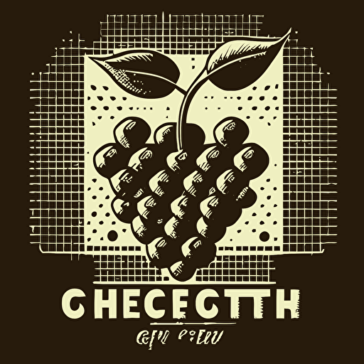 vector logo art cherry simple Reductionism, grid based design