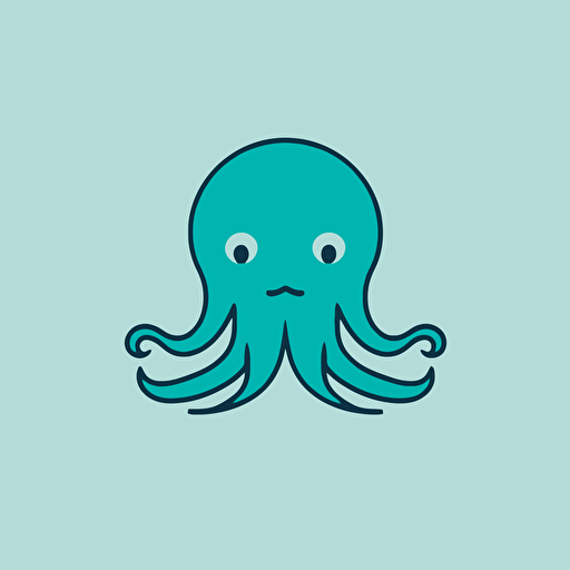 modern minimal octopus mascot logo for an online eco-friendly clothing shop, vector, by Paul Rand