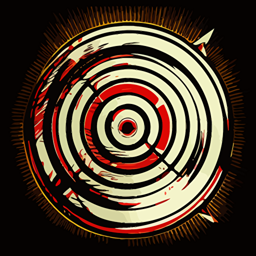 bullseye, vector icon, call of duty perk, comic book style, black background, no text