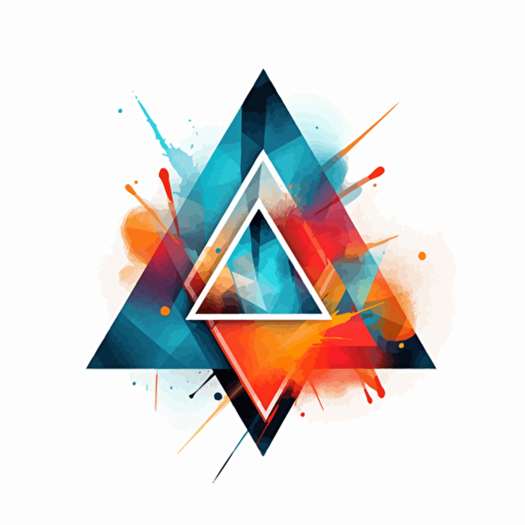 overlapping triangles and diamond shapes for a vector art logo