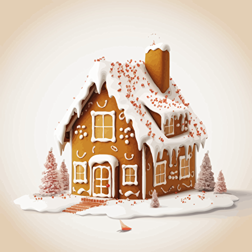 gingerbread house clear white background vector