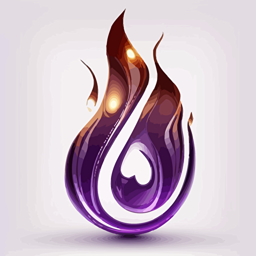 icon, logo, number 8, flame, abstract, white background, single color, purple, vector, no shadows