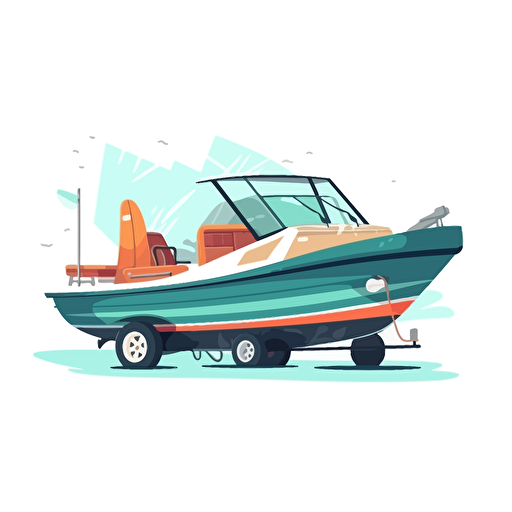 vector flat illustration surf boat, white background