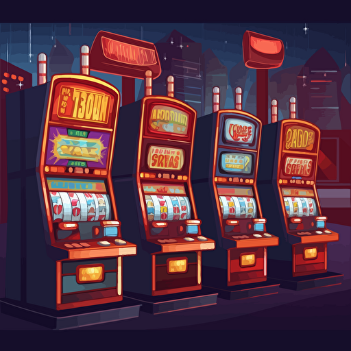 Background with slot machines in vector style