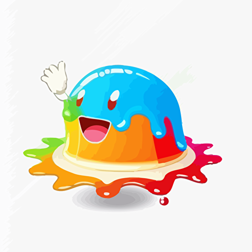 logo,mascot, simplistic, Jiggling jello, vector, white background