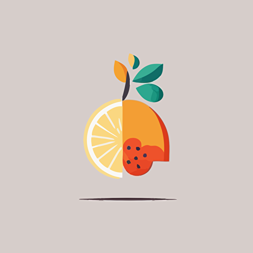 Minimalist flat logo, vector, 2d , simple design, fruit