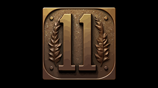 Minimalist art, relief sculpture of the number one, logo, vector, illustration