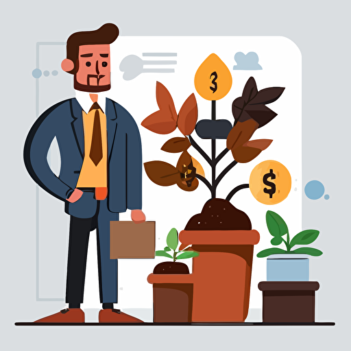 growing business cartoon vector flat