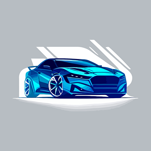 simple logo for blue car, minimalism, vector, transparent background