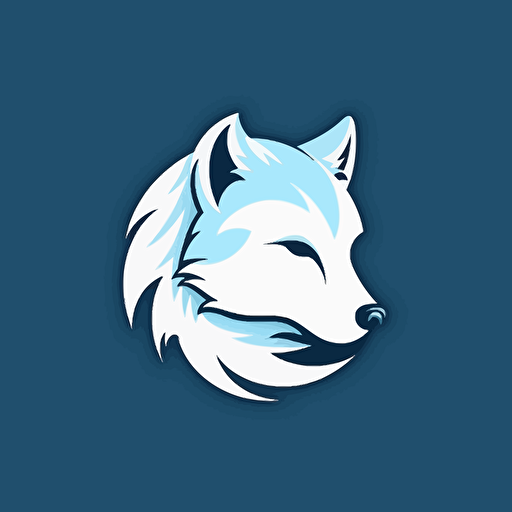 head of arctic fox, minimalist style, simple logo, vector