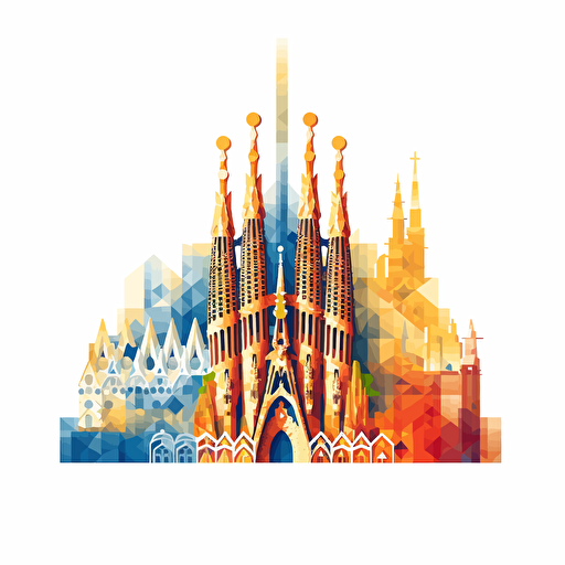 mosaic sagrada familia vector logo simple