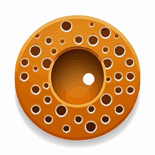 icon, orange circle with holes in the middle, vector