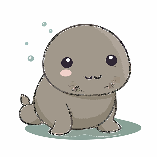 cute elephant seal, vector image, transparent background nijji