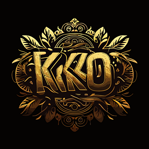 Ko Logo Vector Art, Elite style Golden font