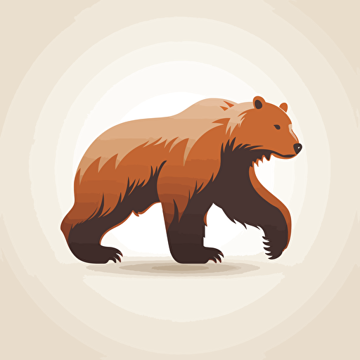 vector logo of a bear walking