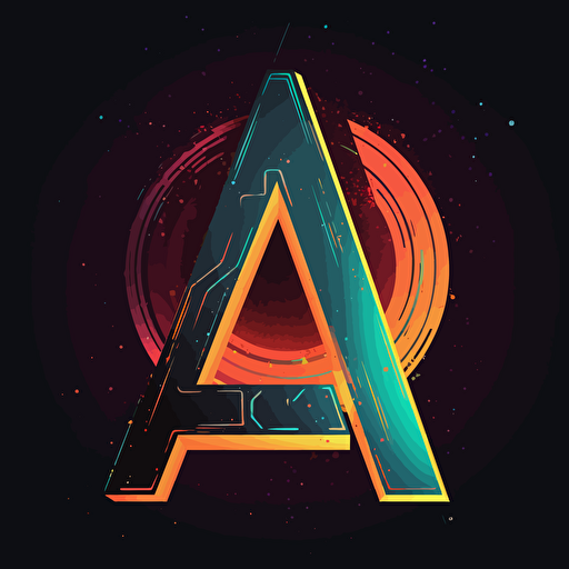 astropunk simple letter a vector