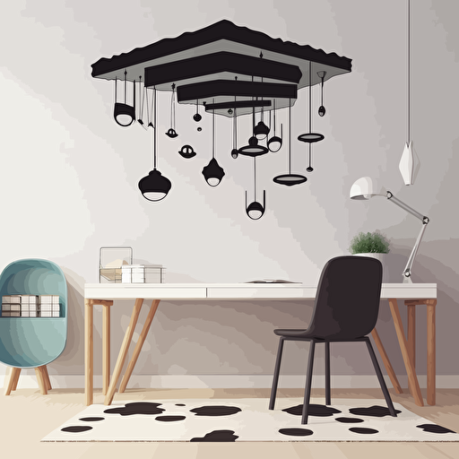upside down room 2d simple die-cut sticker vector art