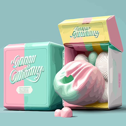 packaging of gum in vector art form