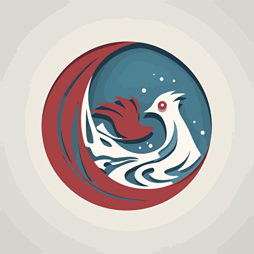 simple, iconic, flat, vector logo, cardinal, tidal wave, medicine