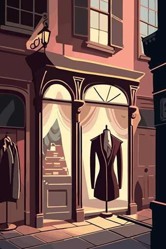 a fancy clothing shop cartoonish vector illustration