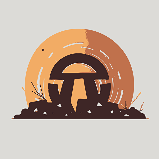 A vector minimalist archeology logo of a sardinian nuragic structure and AI technology.