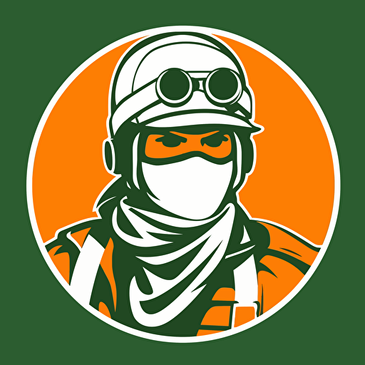 logo for private first aid worker, vector art, orange, green and white