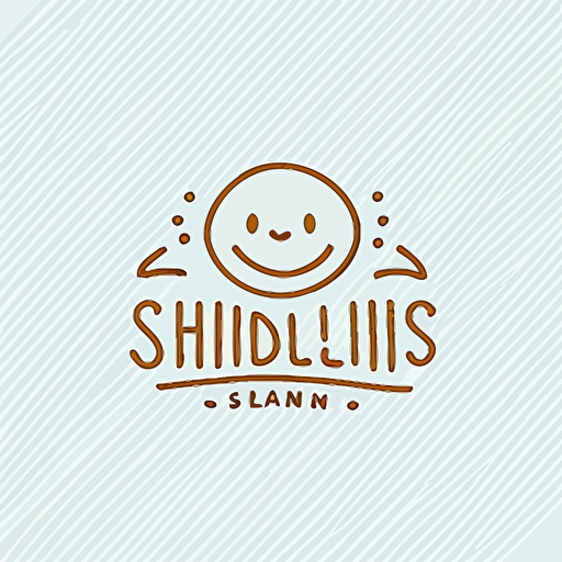 minimalistic, horizontal logo for company called "smiling prints", doodle style, vector