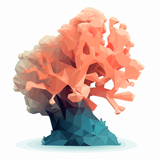 low poly vector image of a coral for use as a sticker