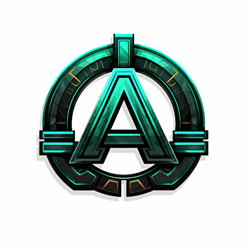 futuristic vector logo, stylized letters 'A L', green and black on white background, minimalistic