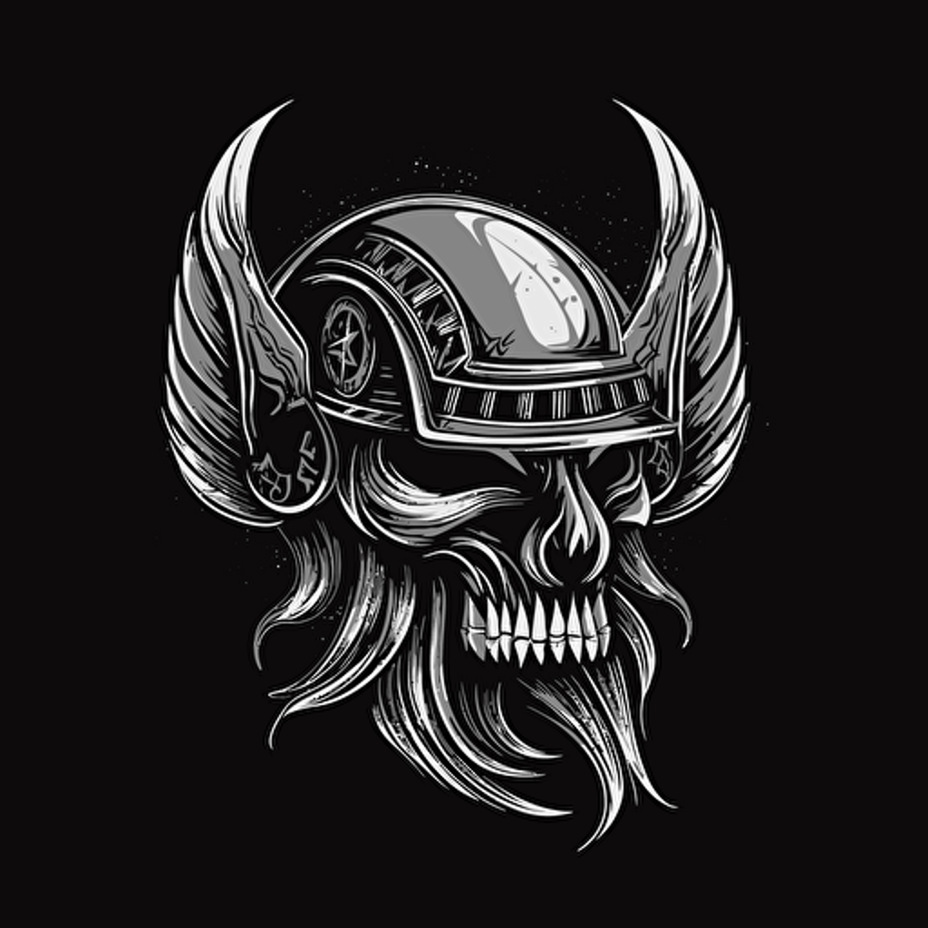 vector logo viking helmet with winged warrior wings