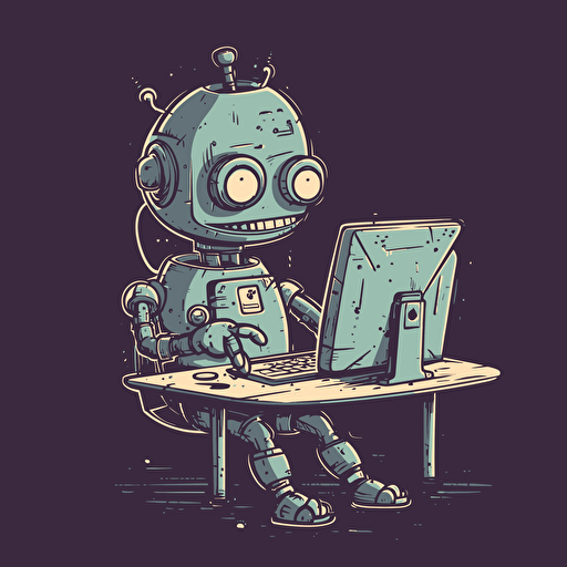 vector art cute data goblin :: 2 computer/robot :: 1