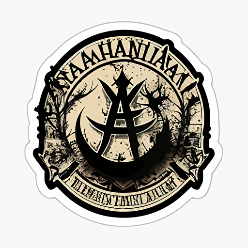 sticker of Christian Anarchy logo, highly detailed, vector art, defined sticker cutout, plain white background, 32k