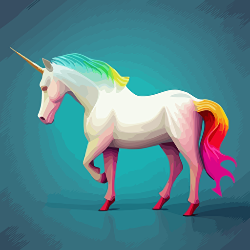 2d vector of a unicorn
