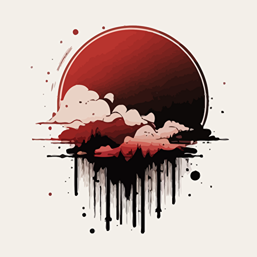 logo, minimalist, vectorized, red and black colors, print layer , delicacy, elegant, magic, clouds