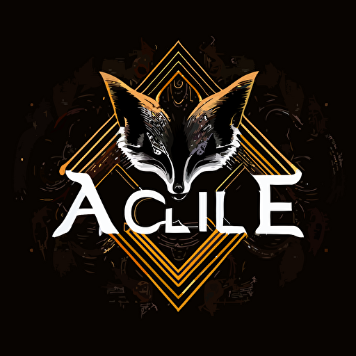 vector black logo of agile fox o while background