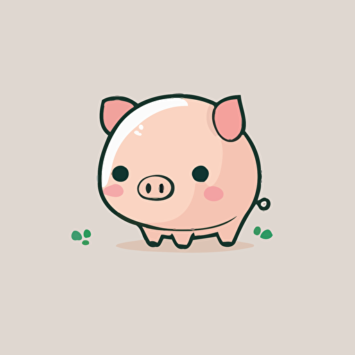 pig kawaii style, vector, high resolution, minimalistic, simple, white background