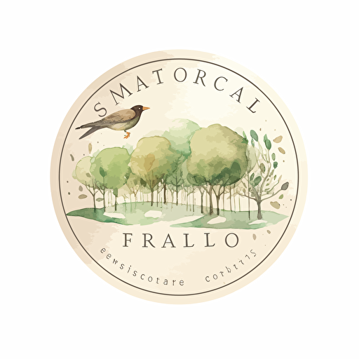 a minimalist and inspiring logo for a school of permaculture, sustainability, agroforestry and ecological restoration style vector watercolor