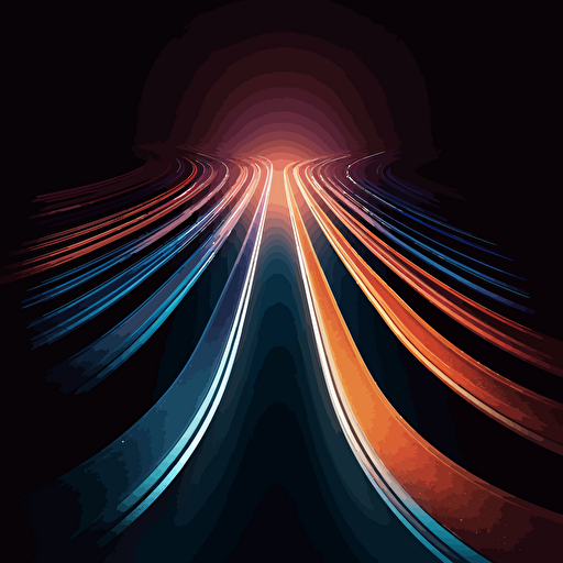 A picture of a road that symbolize future, service, learning, Vector Syle, dark background, blue, white, orange